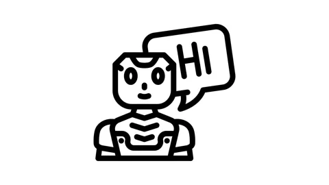 Assistant chat bot line icon animation Stock Footage 326765101