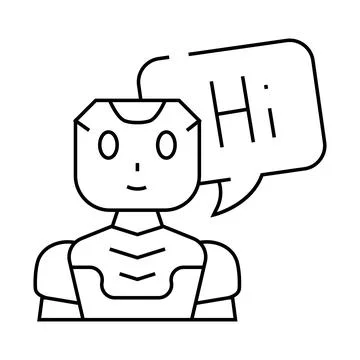Assistant chat bot line icon vector illustration Stock Illustration
