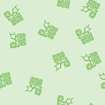 Assistant chat bot line seamless pattern Stock Illustration