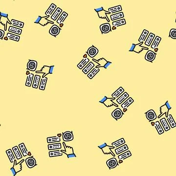 Assistant chat bot vector seamless pattern Stock Illustration