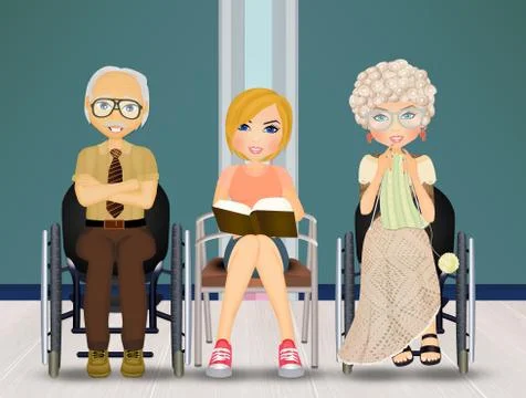Assistant for the elderly in the nursing home Stock Illustration