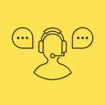 Assistant icon from black thin line Stock Illustration