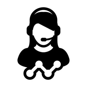 Assistant icon vector female data support customer service person profile avatar Ilustración de archivo