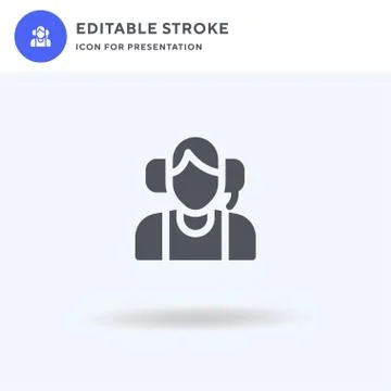 Assistant icon vector, filled flat sign, solid pictogram isolated on white, l 스톡 일러스트