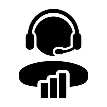 Assistant icon vector male data support customer service person profile avata Stock Illustration