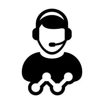 Assistant icon vector male data support customer service person profile avatar Illustrazione stock