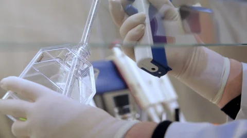 Assistant of lab preparing a preparate Stock Footage 100270829