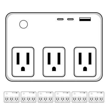 Assistant power strip smart cartoon vector graphic Stock Illustration