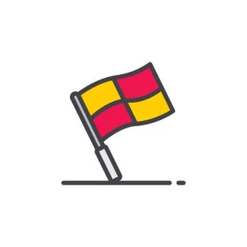 Assistant Referee Flag Signal Stock Illustration