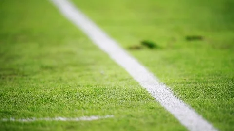 Assistant referee moving along the sideline during a soccer match Stock Footage 73512365