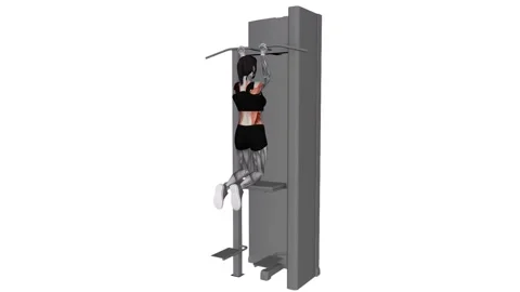 Assisted Close-grip Underhand Chin-up female 1 fitness gym exercise workout anim Vidéo 247708281