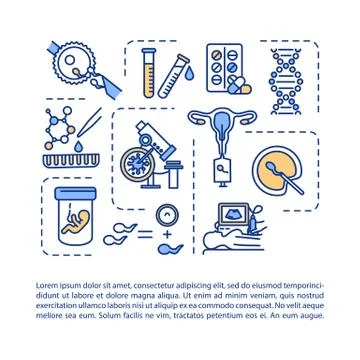 Assisted reproductive technology concept icon with text. Fertility medication Stock Illustration