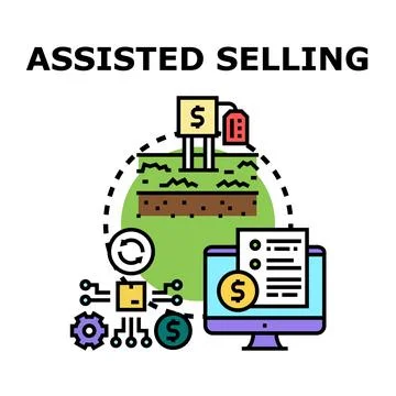 Assisted selling concept with digital tools Ilustração Stock