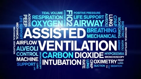 Assisted Ventilation animated word cloud,animation kinetic typography loop. Stock Footage 306518722