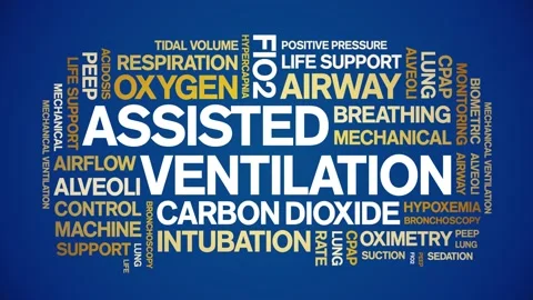 Assisted Ventilation animated word cloud,animation kinetic typography loop. Stock Footage 306518838