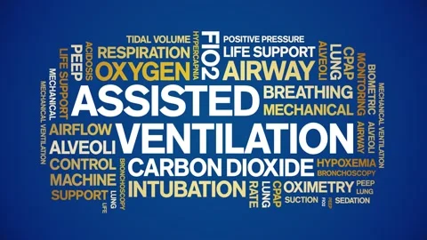 Assisted Ventilation animated word cloud,animation kinetic typography loop. Stock Footage 306518976