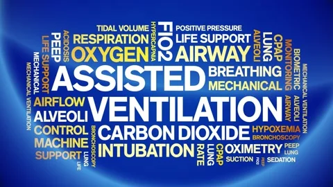 Assisted Ventilation animated word cloud,animation kinetic typography loop. Stock Footage 306519269