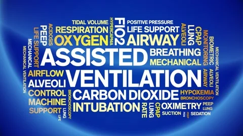 Assisted Ventilation animated word cloud,animation kinetic typography loop. Stock Footage 306519347