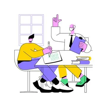 Assisting with theory isolated cartoon vector illustrations. Stock Illustration