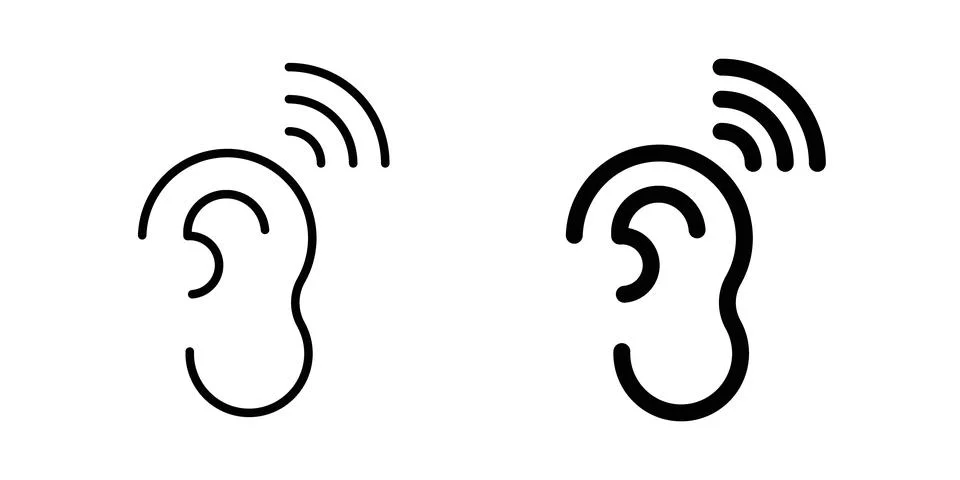 Assistive listening systems icon vector, symbol, logo illustrations Stock Illustration