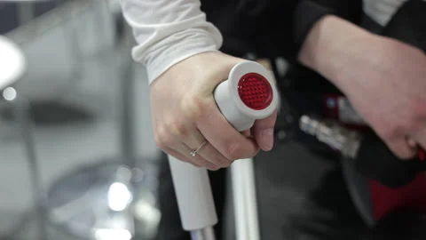 Assistive Mobility Technology Close-Up, Hand Gripping Ergonomic Handlebar with Stock Footage 312167544