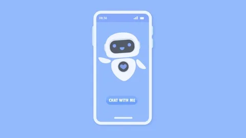 Assistive robot Chat and interact with customers. smart marketing ideas Stock Footage 240595859