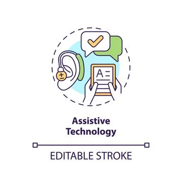 Assistive technology concept icon 库存插图