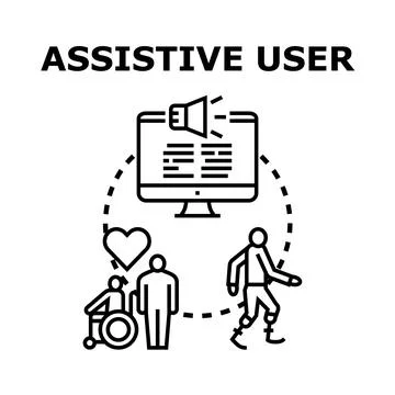 Assistive user concept for accessibility and inclusion Stock Illustration
