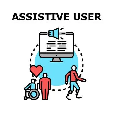 Assistive user concept for accessibility and inclusion Stock Illustration
