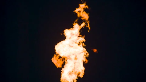 Associated Gas Flaring Process 4K Stock Footage 331569351