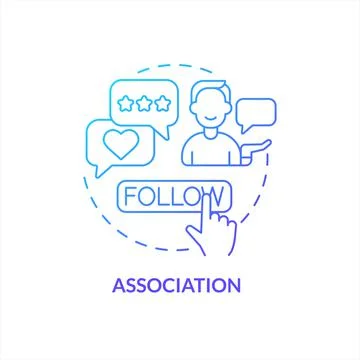 Association blue gradient concept icon Stock Illustration