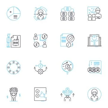 Association group linear icons set. Community, Nerk, Organization, Alliance Stock Illustration