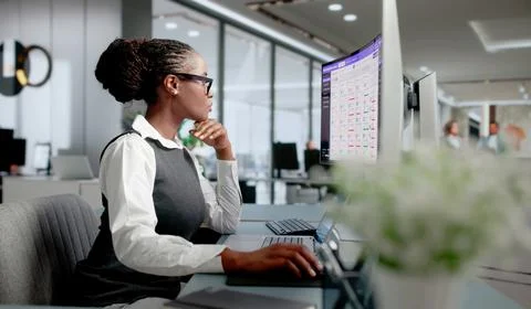 Association Manager Updates Membership Database On Laptop For Smooth Nonprofi Stock Photos