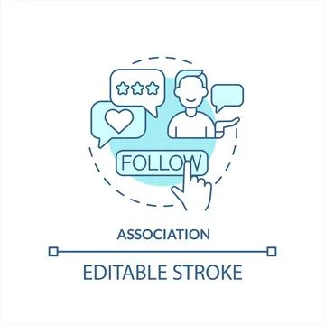Association turquoise concept icon Stock Illustration
