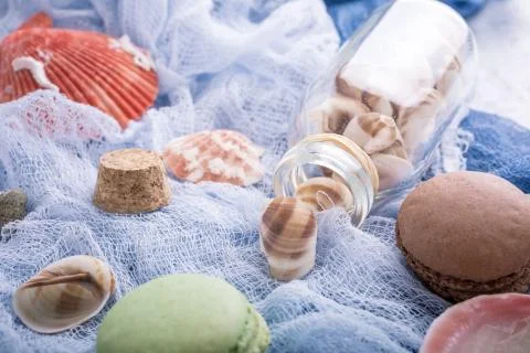 Assorted almond cookies macaroon Stock Photos