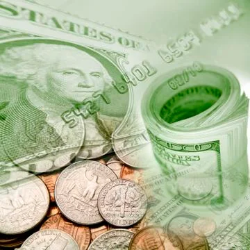 Assorted american currency Stock Illustration