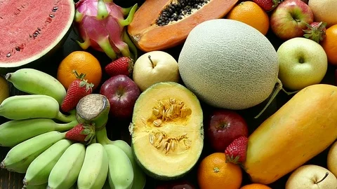 Assorted and mixed fruits Stock Footage 83589155
