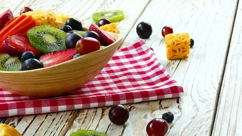 Assorted and mixed fruits Stock Footage 85784338