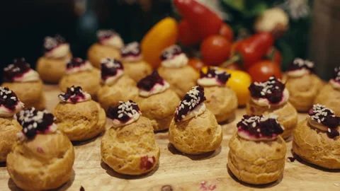 Assorted Appetizers on Catering Table Stock Footage 329047725