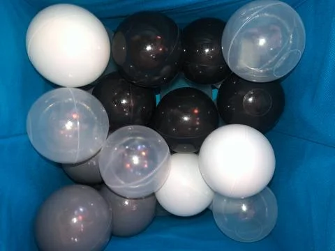 Assorted Balloons in Blue Box Stock Photos