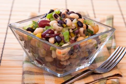 Assorted bean salad Stock Photos