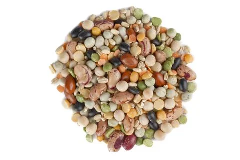 Assorted beans in circle shape Stock Photos