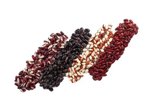 Assorted beans on a white background Stock Photos
