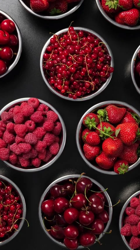 Assorted Berries Fill The Frame Vertically Stock Footage 338410141