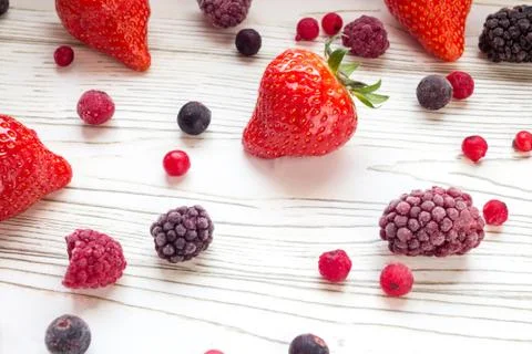 Assorted berries isolated Stock Photos