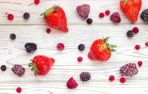 Assorted berries isolated Stock Photos
