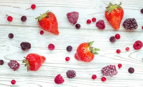 Assorted berries isolated Stock Photos