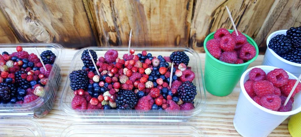 Assorted berries Stock Photos