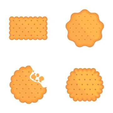 Assorted biscuit vector set on white background Stock Illustration