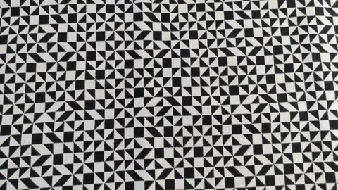 Assorted black and white geometric prints Stock Footage 260202304